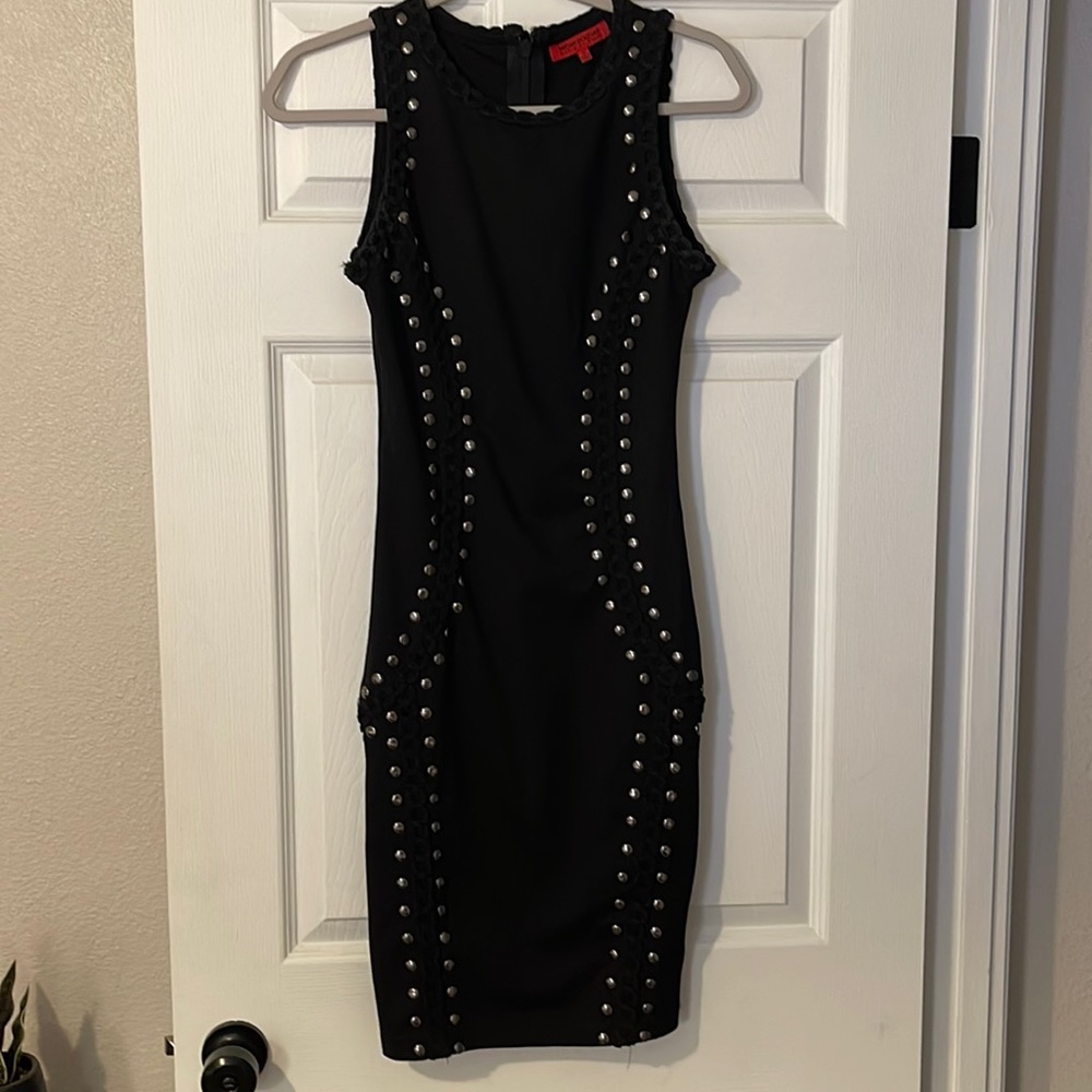 Black studded dress.